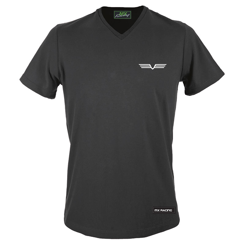 T-Shirt Cuello V algodón peinado con logo MXR V al frente