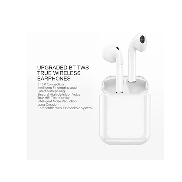 Audífonos Inalámbricos Bluetooth i12 Color Blanco