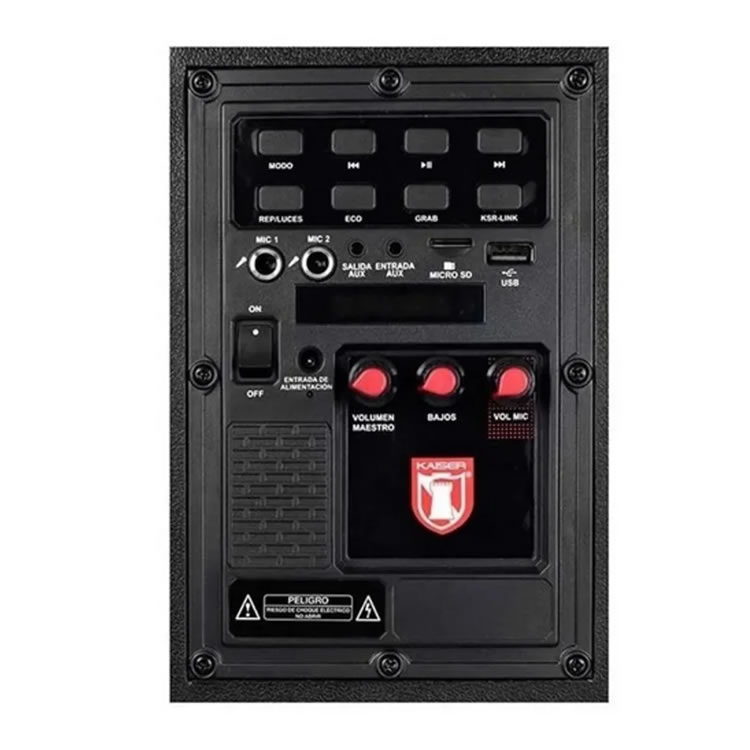 Bocina Recargable De 30.48cm Tecnología LINK Kaiser MSA-4012 - Negro
