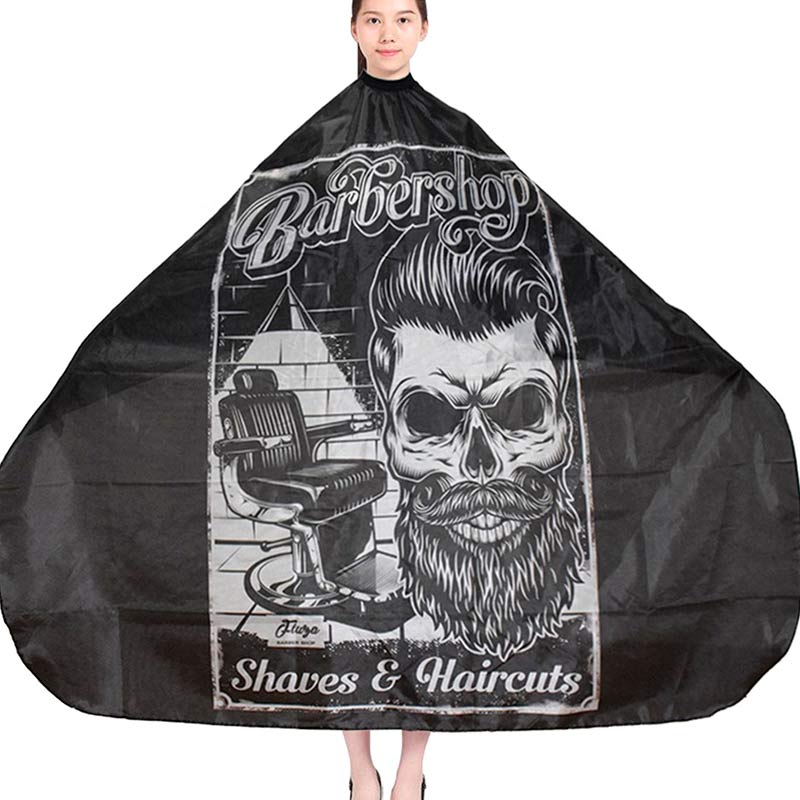 Capa Para Barbero Capa De Corte para Salon Calavera Negra