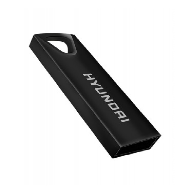 Memoria USB HYUNDAI U2BK/16GAB Negro 16 GB USB 2.0 PC METALICA MAC LAP DATOS FOTOS LLAVERO OFICINA