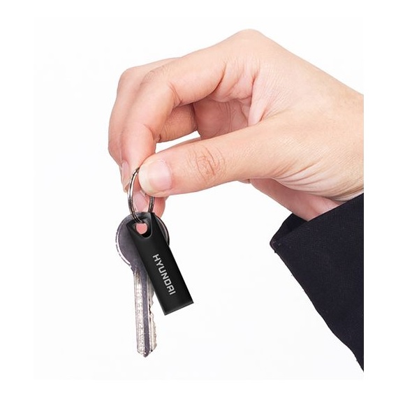 Memoria USB Negro 16GB USB 2.0 Llavero Metalica PC Lap Mac Oficina Trabajo Escuela Portatil Windows U2BK/16GAB