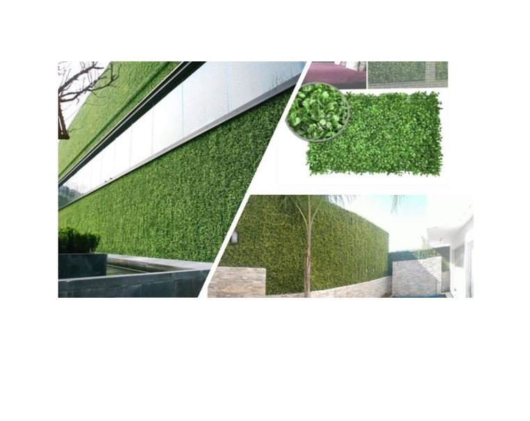 1 Pz Follaje Artificial Sintético Para Muro Verde 60x40cm.