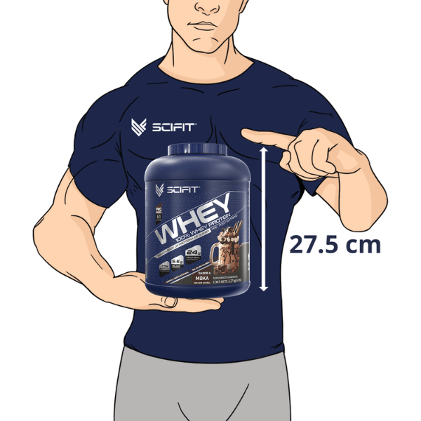 Proteína de suero de leche Baja en Carbohidratos 100% Whey SCIFIT 5 lb 61 servicios Sabor a Moka *con Café Natural*