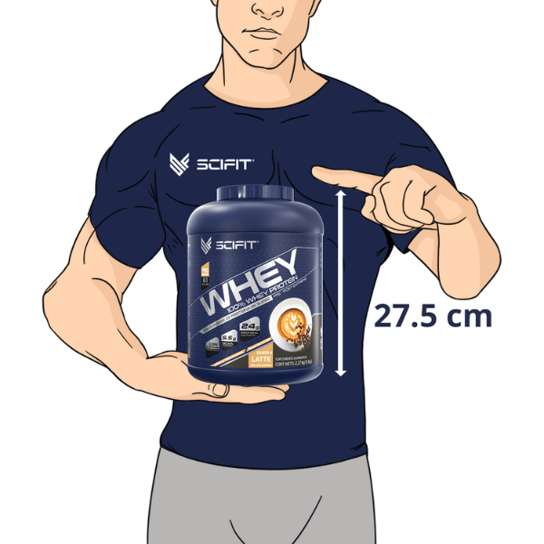 Proteína de suero de leche Baja en Carbohidratos 100% Whey SCIFIT 5 lb 61 servicios Sabor a Latte *con Café Natural*