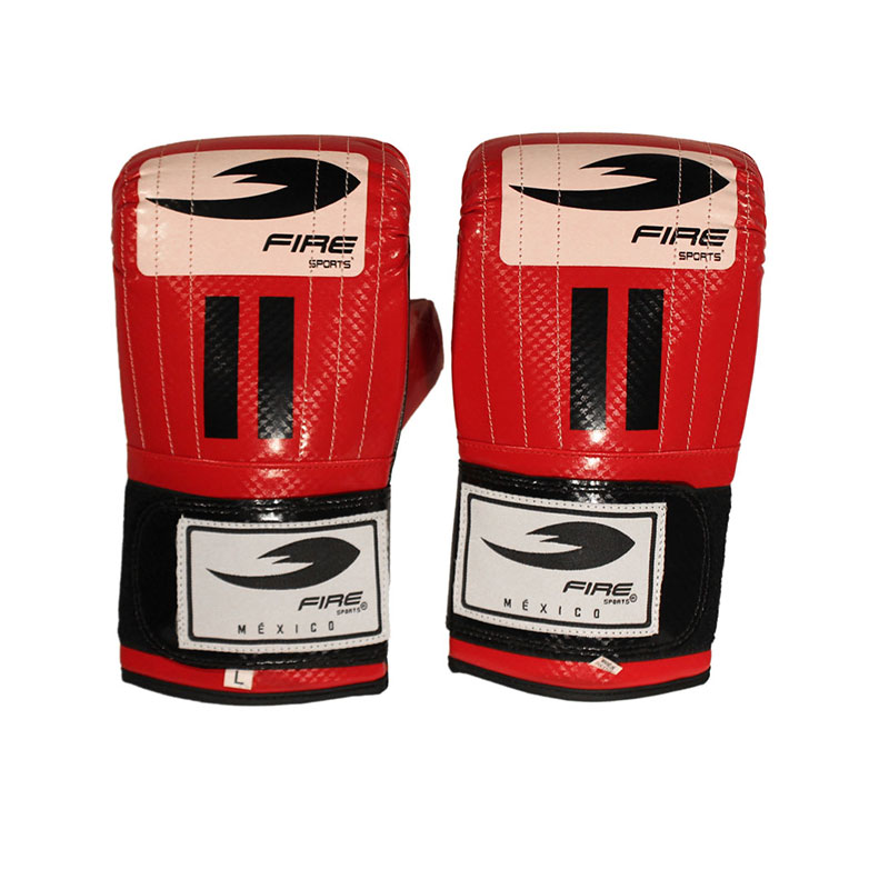 Par De Guanteletas pvc Fire Sports Box Entrenamiento Color Rojo