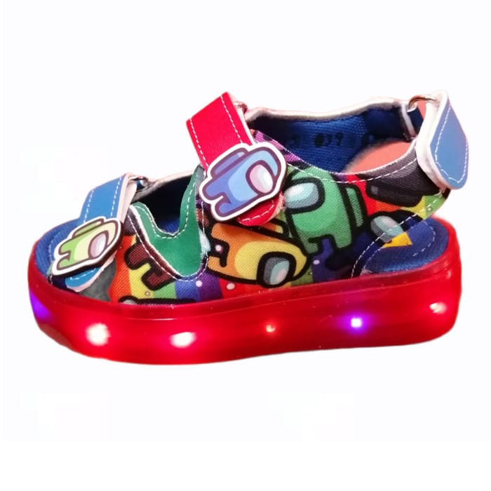 Sandalia de luces Led para niños de personaje Amongus rojo