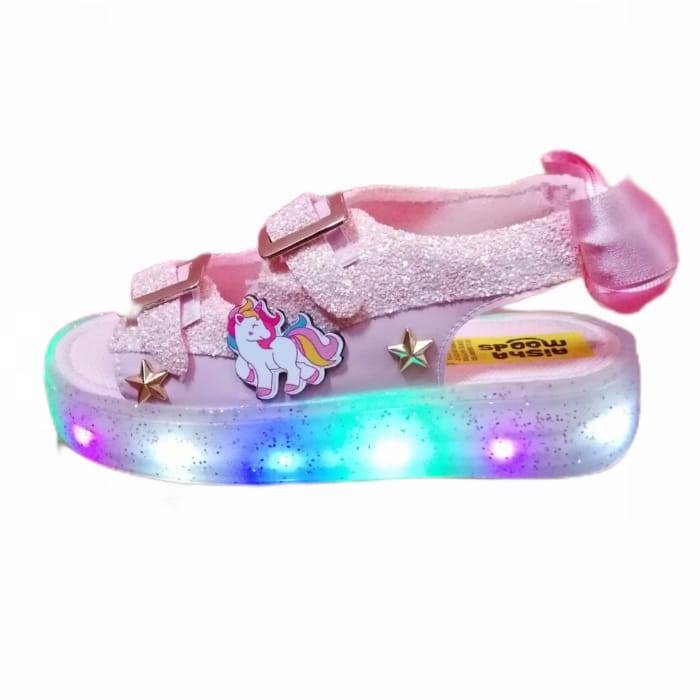 Sandalia de luces Led para niñas de personaje Unicornio Glitter