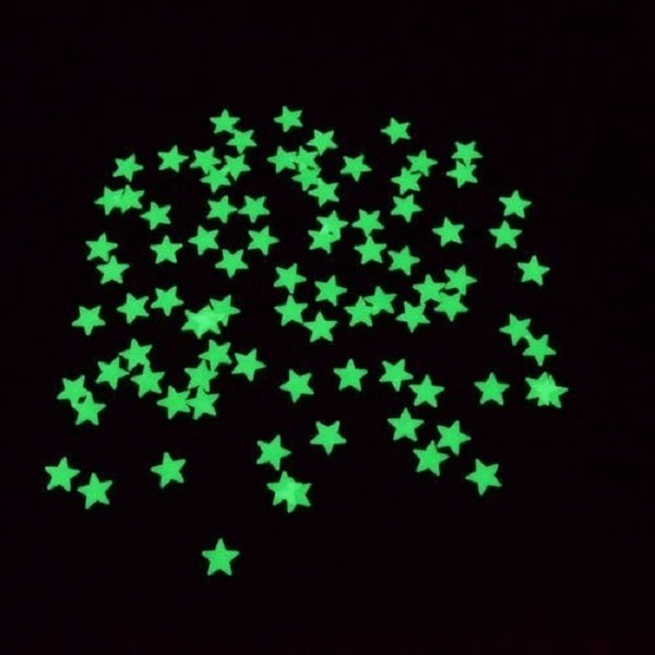 Estrellas Fosforescentes Colores 100pc Fluorescente  Adhesiva