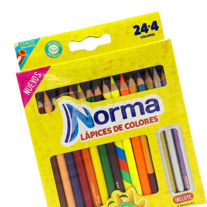 Lapices De Colores Norma Redondos 24+4 Regalo