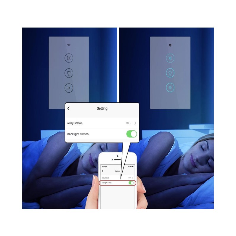 Apagador Inteligente Wifi Touch Dimmer Atenuador de Luz Compatible con Alexa y Google Home