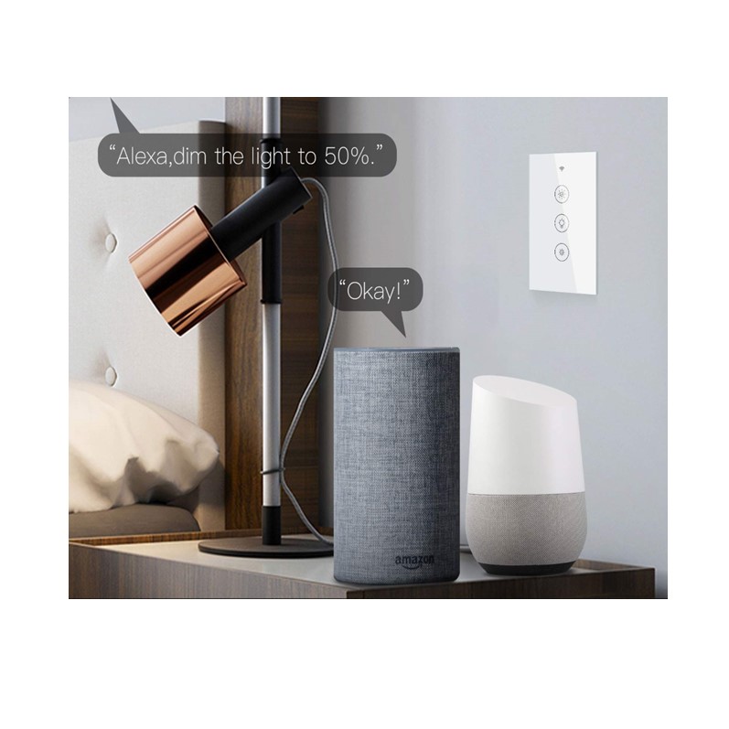 Apagador Inteligente Wifi Touch Dimmer Atenuador de Luz Compatible con Alexa y Google Home