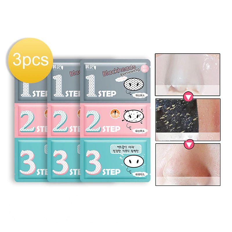 Parches De 3 Pasos Elimina Puntos Negros Espinilla Poros (3 Piezas)
