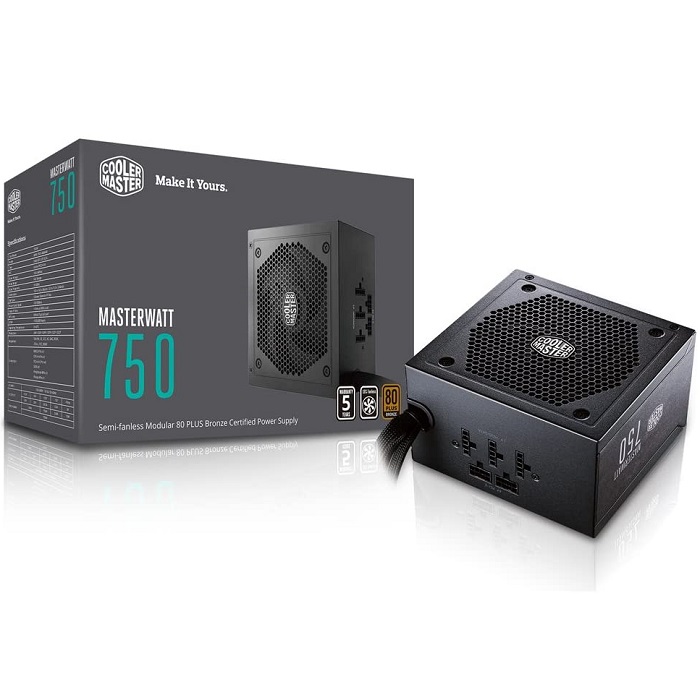 Fuente De Poder Cooler Master MasterWatt 750W Modular 80 Plus Bronze MPX-7501-AMAAB-U1.