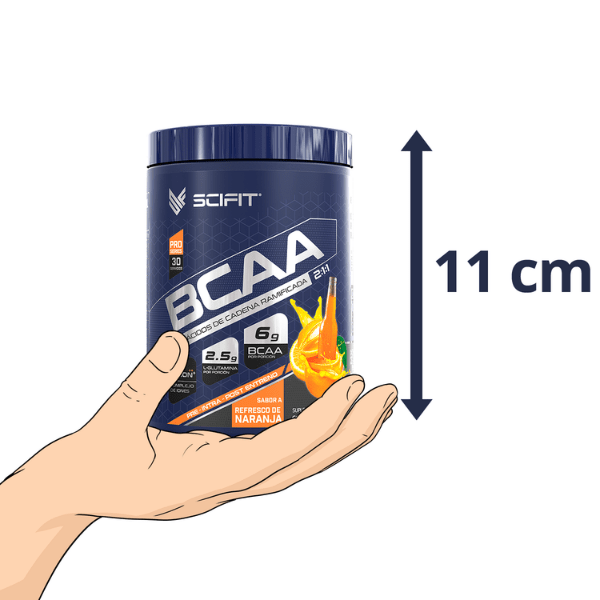 BCAA's + Glutamina Complejo SCI-ON® para Máxima Hidratación 8.5 g de Proteína x Servicio SCIFIT 420 g 30 Serv Sabor Refresco de Naranja