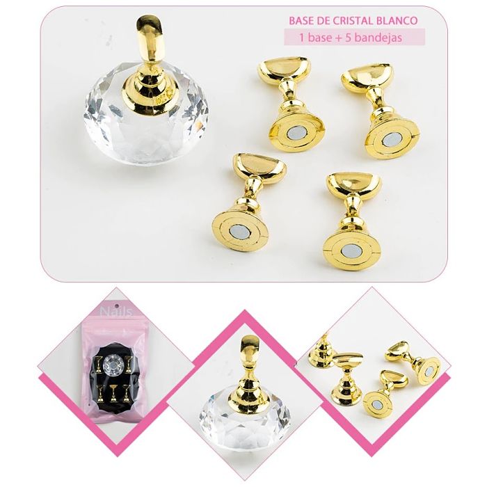 Soporte Base Magnético Para Exhibición De Uñas Diamante