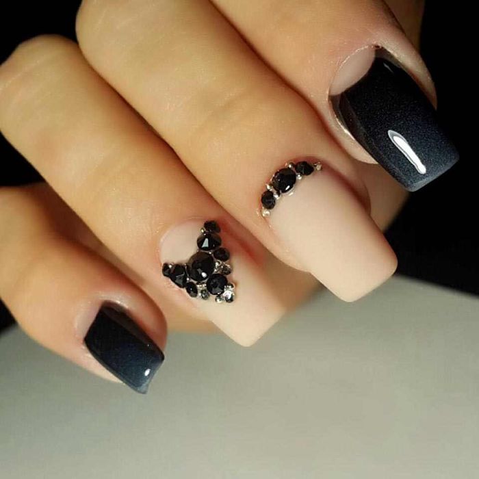 Cristales Para Uñas 1440 Piedritas Negro 6 Tamaños