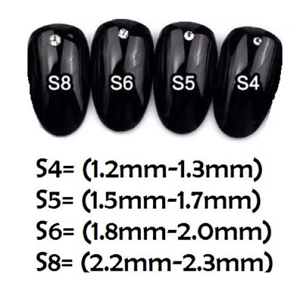 Cristales Para Uñas 1440 Piedritas Negro 6 Tamaños