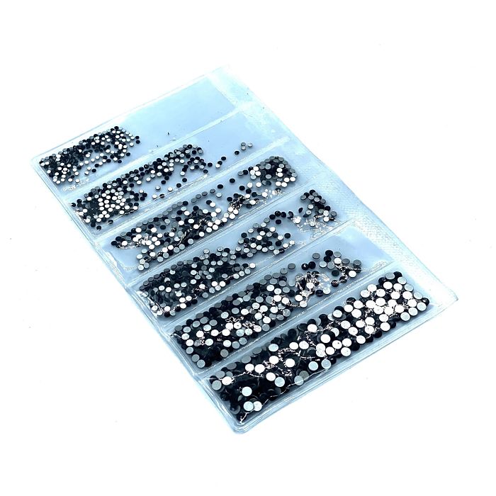 Cristales Para Uñas 1440 Piedritas Negro 6 Tamaños
