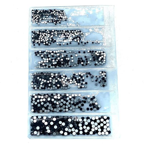 Cristales Para Uñas 1440 Piedritas Negro 6 Tamaños