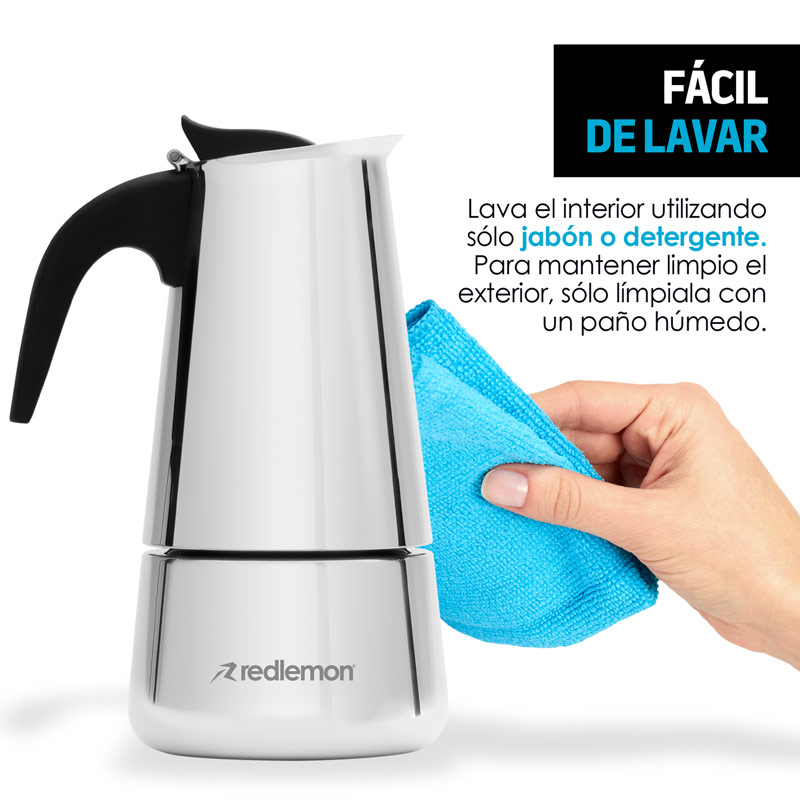 Cafetera Italiana tipo Moka Acero Inoxidable (300 ml) Redlemon
