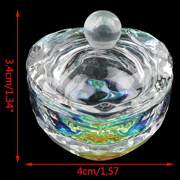 Godete Frasco Con Tapa De Vidrio Para Manicure 