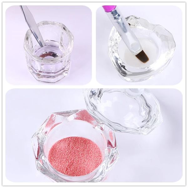 Godete Frasco Con Tapa De Vidrio Para Manicure 