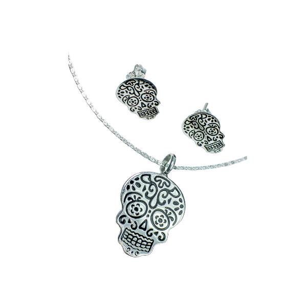 Colección de dije con cadena, pendientes, anillo y pulsera de cuarzos Catrina María Reyna Marga