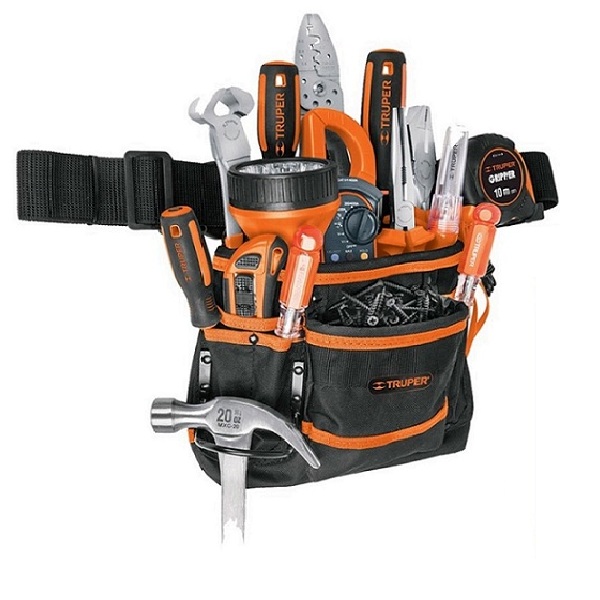 PORTA HERRAMIENTAS CON CINTURON POLIESTER 13 COMARTIMENTOS TRUPER 