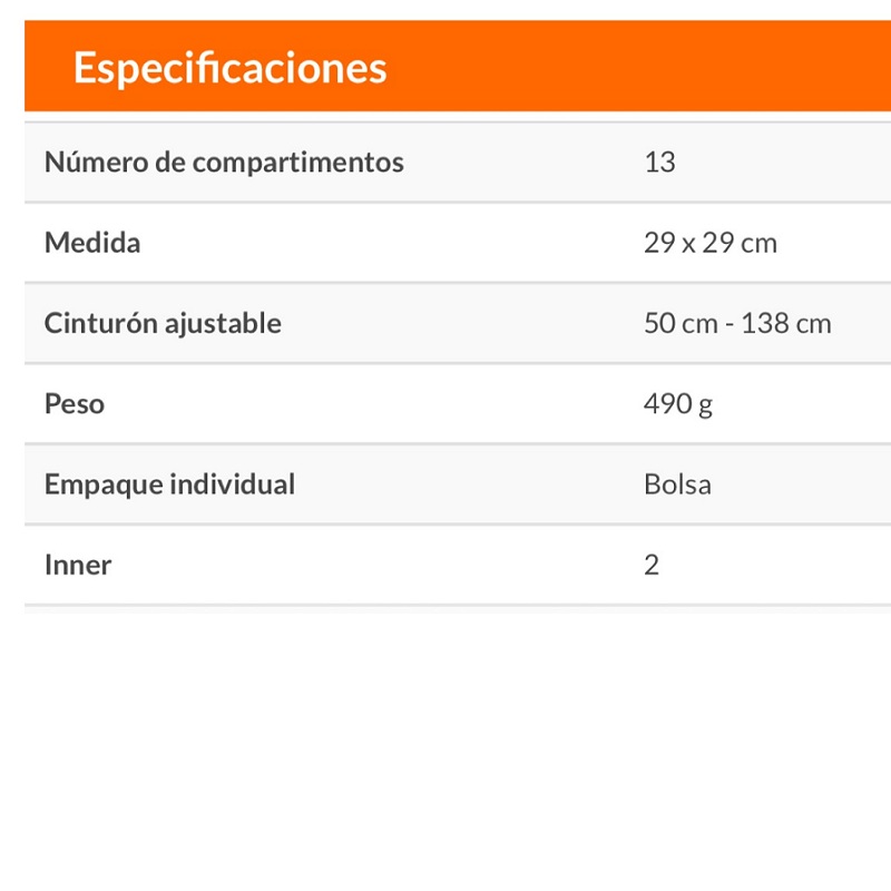 PORTA HERRAMIENTAS CON CINTURON POLIESTER 13 COMARTIMENTOS TRUPER 