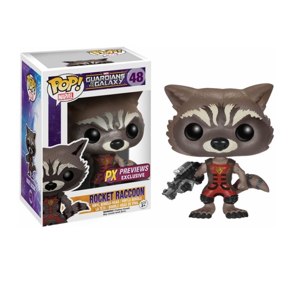 Funko Pop Figura Acción Guardians Galaxy Rocket Raccoon 48 PX