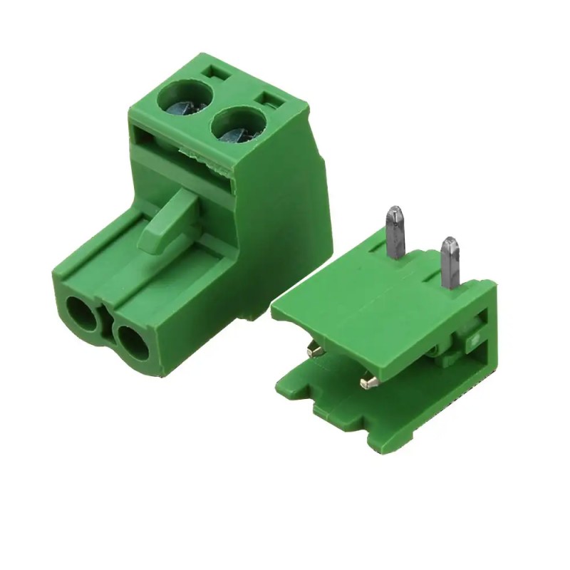 Bornera Culca Clema Desmontable Verde 2 pines 10pzas