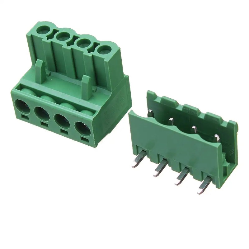 Bornera Culca Clema Desmontable Verde 4 Pines 10 pzas  Radox