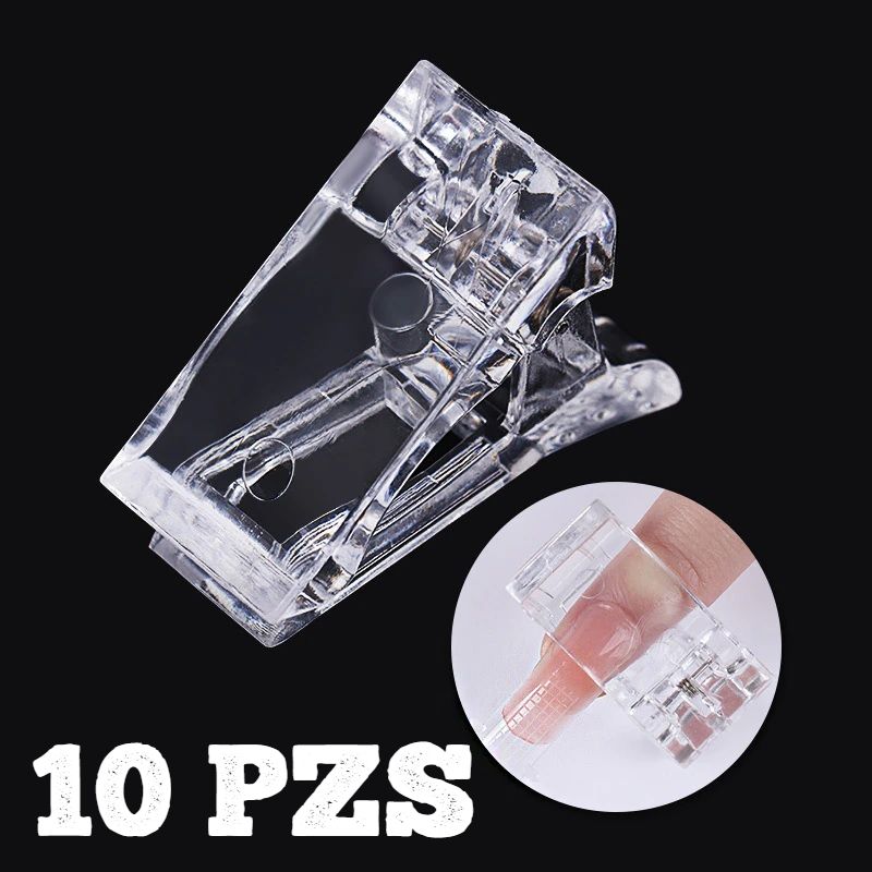 Pinzas Para Sujetar Uñas De Polygel O Acrigel 10 Piezas