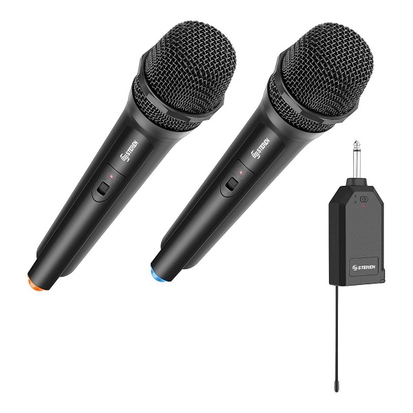 Compre Sistema Inalámbrico De Microfons, Conjunto De 2 Micrófonos  Inalámbricos Uhf De 2 Canales, Frecuencia Fcc, Mezclador De Karaoke y  Micrófono De Karaoke de China por 29.5 USD