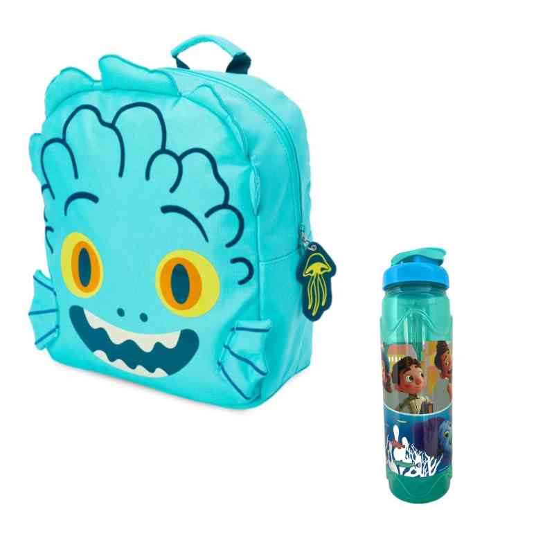 Set Luca Monstruo Marino Mochila & Botella Back Pack Disney Pixar