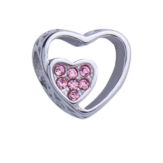 LuckyLyCharm Corazón Talia - Plata, Oro Rosa