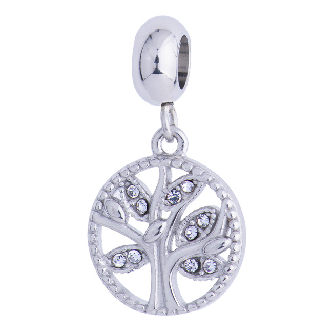 LuckyLy Charm de Árbol de la Vida Life - Plata, Oro Rosa