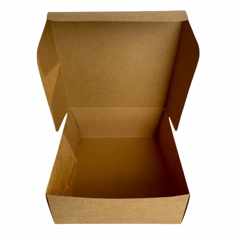Caja de cartón kraft sin ventana, calidad premium, para alimentos, repostería ó regalos. 50 cajas
