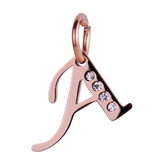 LuckyLy Charm de Inicial Letra Lizzy - Oro Rosa