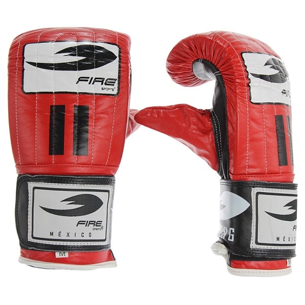 Par De Guanteletas Piel Fire Sports Box Entrenamiento Color Rojo