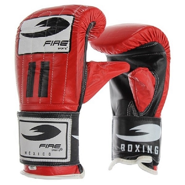 Par De Guanteletas Piel Fire Sports Box Entrenamiento Color Rojo