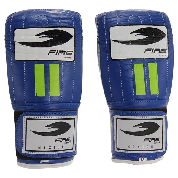 Par De Guanteletas De Piel Fire Sports® Box Profesional Azul