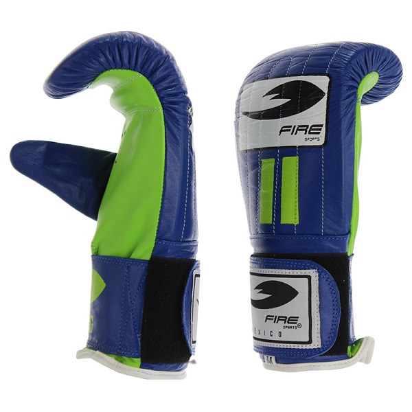 Par De Guanteletas De Piel Fire Sports® Box Profesional Azul