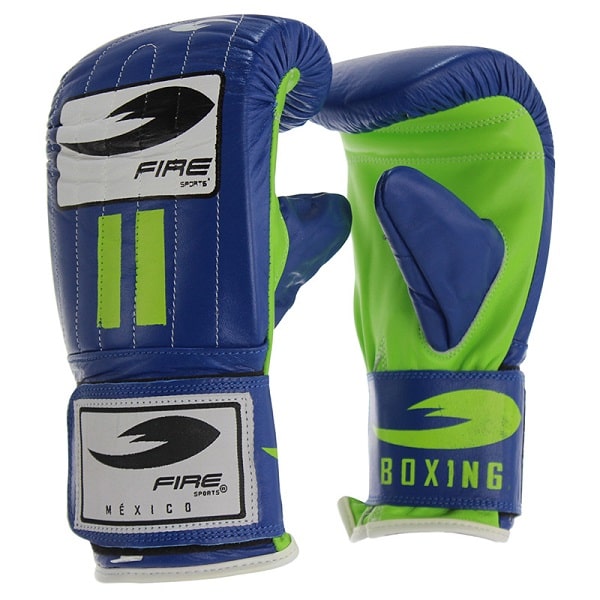 Par De Guanteletas De Piel Fire Sports® Box Profesional Azul