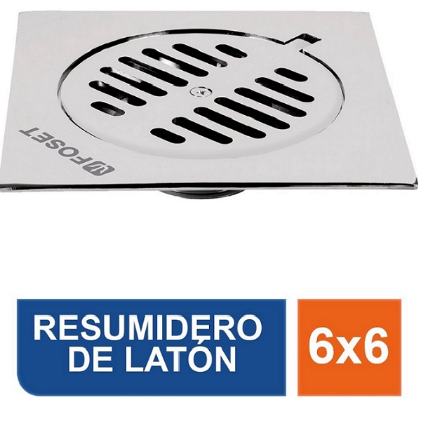 Resumidero Cuadrado 6' X 6' Laton Foset 49271 Coladera 