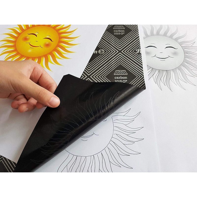 100 Hojas Papel Carbón Pasante Negro - Calcas Tamaño Carta 