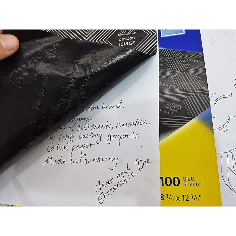 100 Hojas Papel Carbón Pasante Negro - Calcas Tamaño Carta 