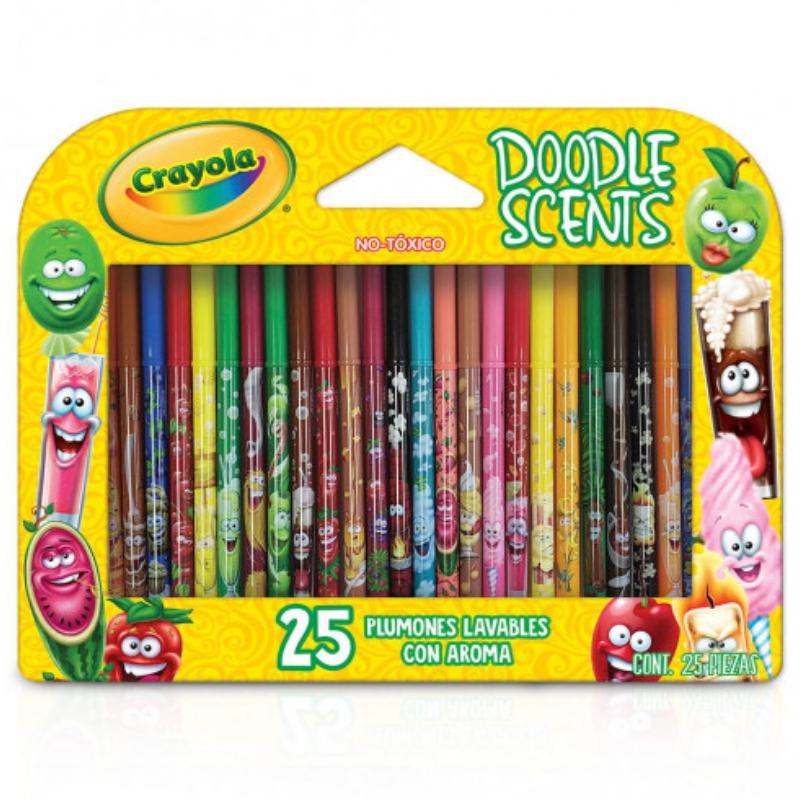 Plumones Crayola Doodle Scents Lavables - 25 Plumones Con Aroma