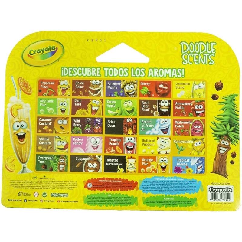 Plumones Crayola Doodle Scents Lavables - 25 Plumones Con Aroma